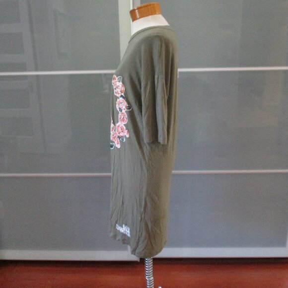 Love Moschino Short Sleeve Olive Green Jersey T-shirt Shift Dress - Picture 3 of 7